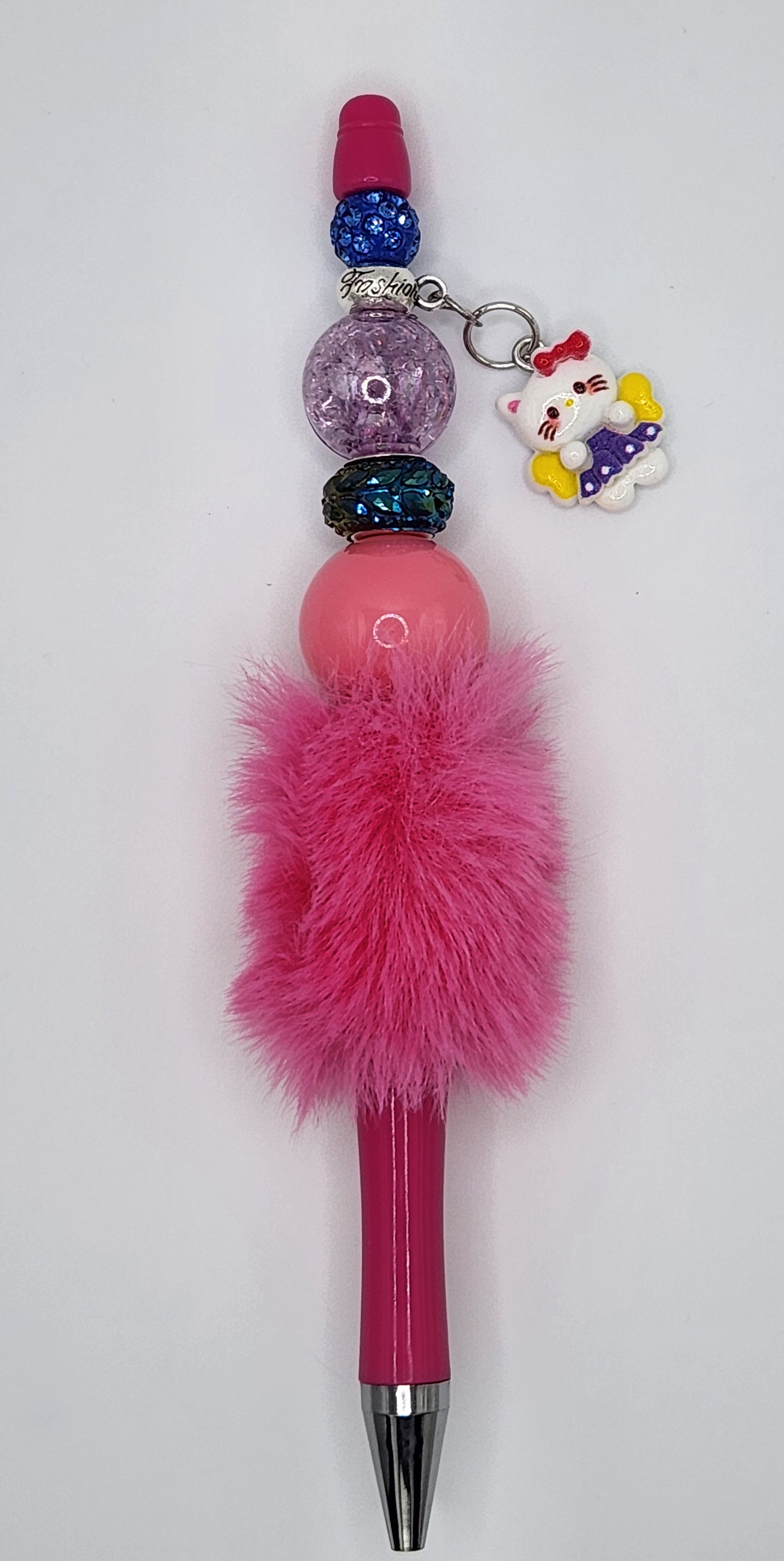 👑 Olivia Sparkles One-of-a-Kind Jeweled Hello Kitty Pompom Pen – 6"