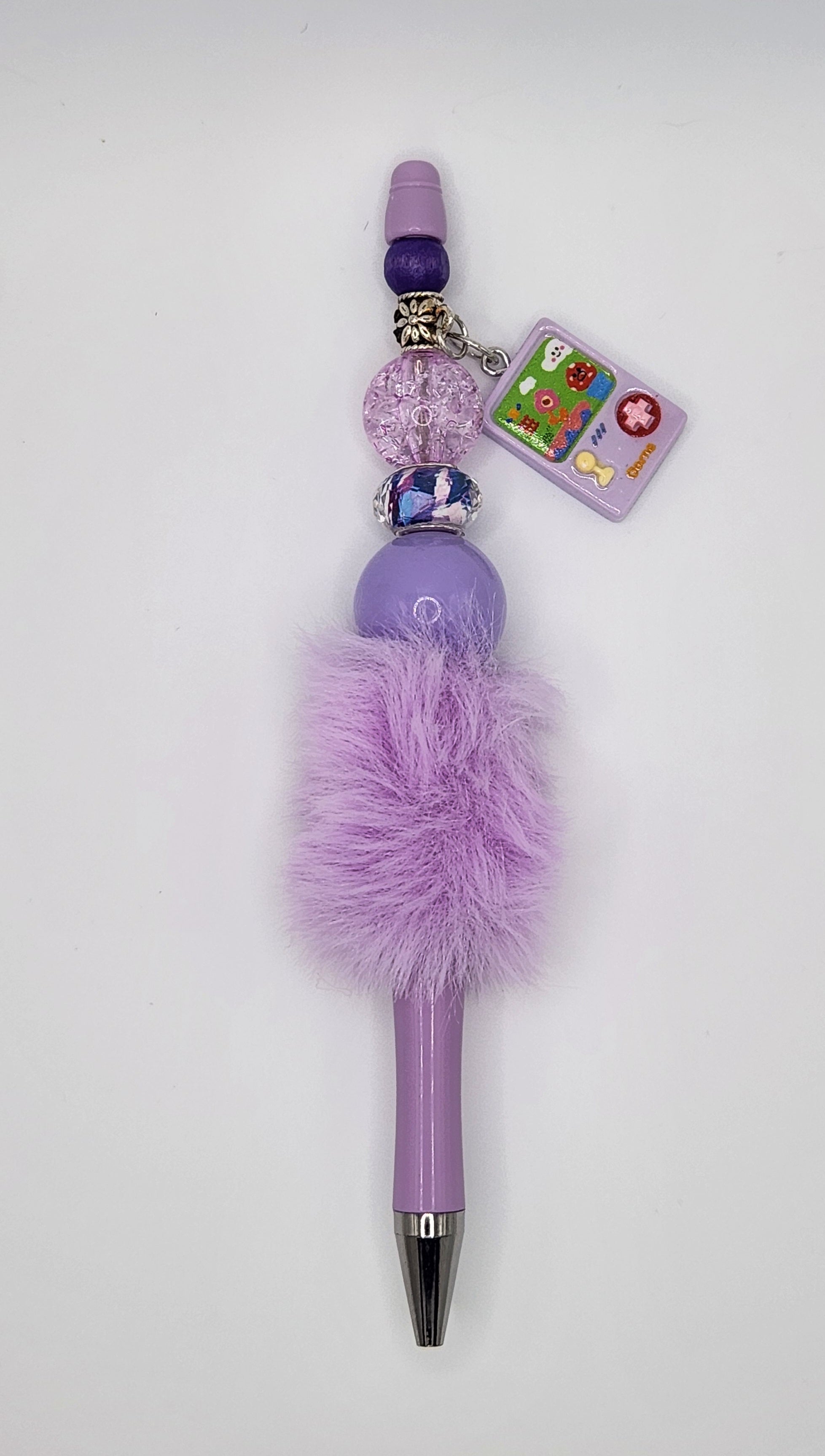 Retro Gamer Lavender Shimmer Pom-Pom Pen