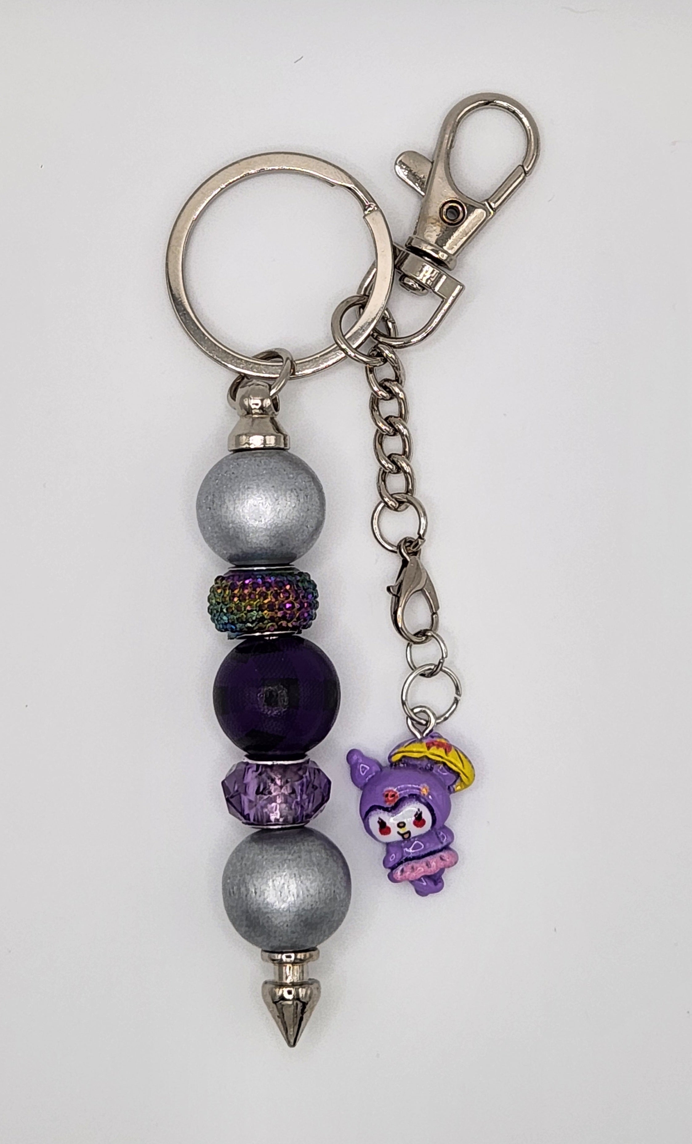 Midnight Magic Beaded Keychain with Detachable Character Charm