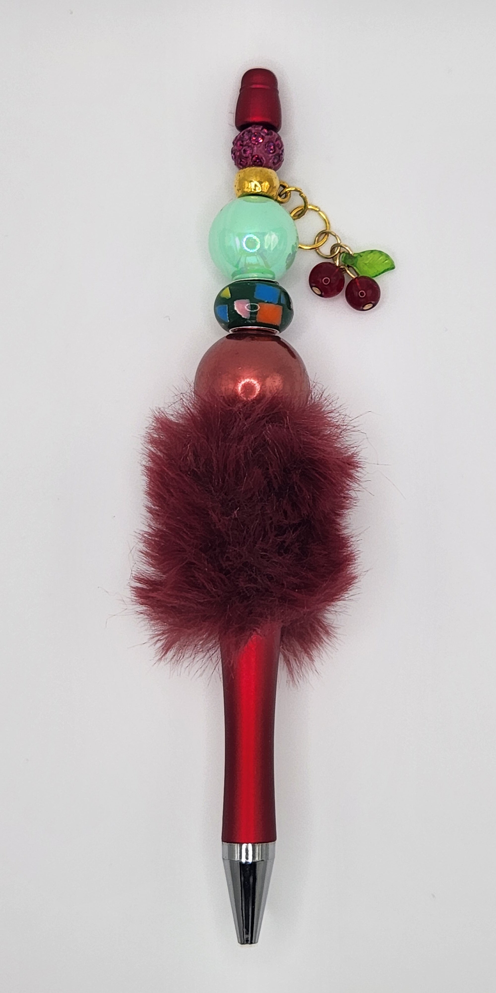 Cherry Glam Shimmer Pom-Pom Pen