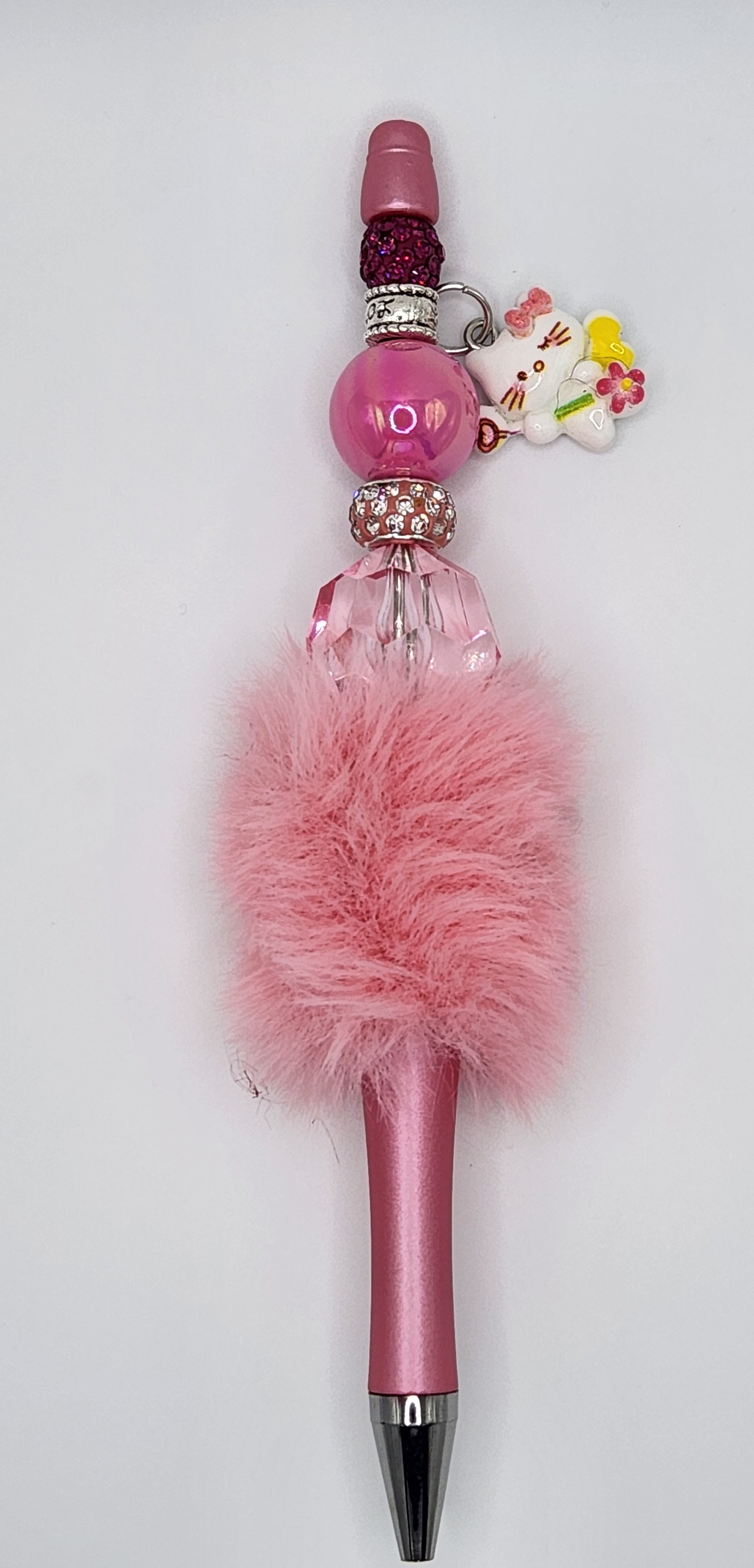 👑 Olivia Sparkles One-of-a-Kind Jeweled Hello Kitty Pompom Pen – 6"