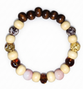 Handmade Mixed Bead Bracelet with Natural Stone, Acrylic & Wood (5.9" Diameter)