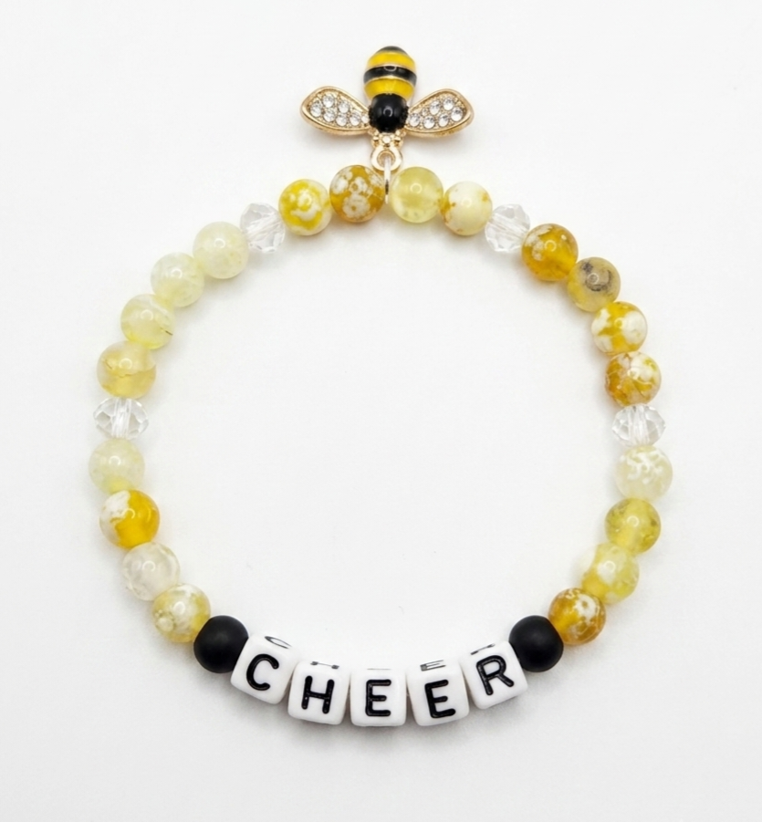 Olivia Sparkles: Custom Sprayberry Yellow Jackets Cheer Team Bracelet