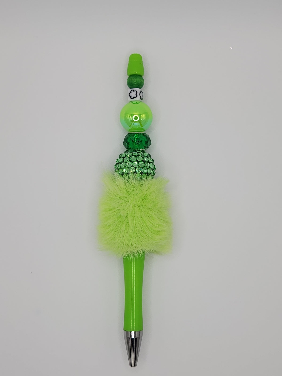 The Lime Luxe Faux Fur Beaded Pen