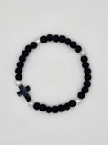 Divine Strength Volcano Stone & Pearl Cross Bracelet