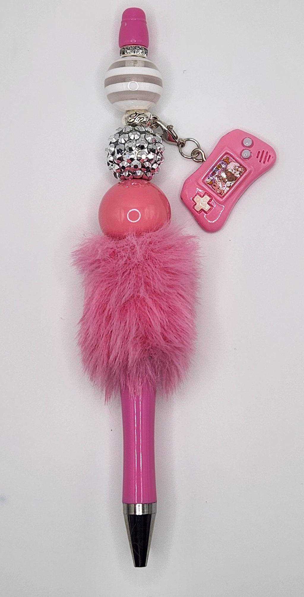 "Level Up" Glam Beaded Pom-Pom Pen