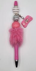 "Level Up" Glam Beaded Pom-Pom Pen