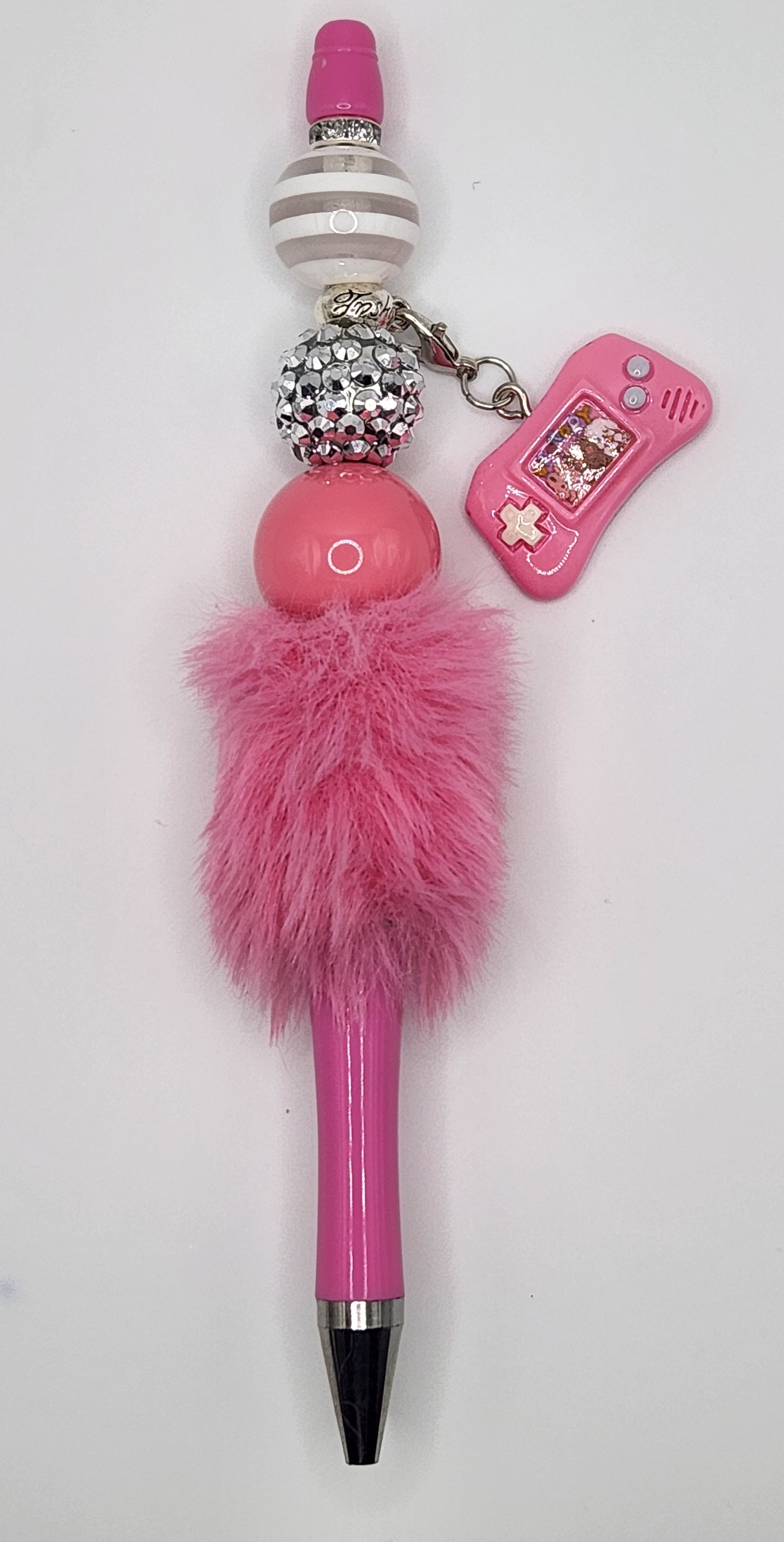 "Level Up" Glam Beaded Pom-Pom Pen