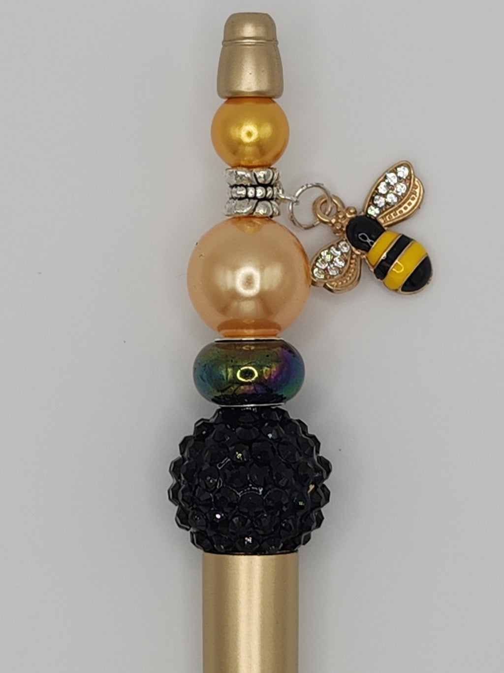 Olivia Sparkles Sprayberry Youth Cheer & Football Gold & Black Beaded Pen (Includes Refill)