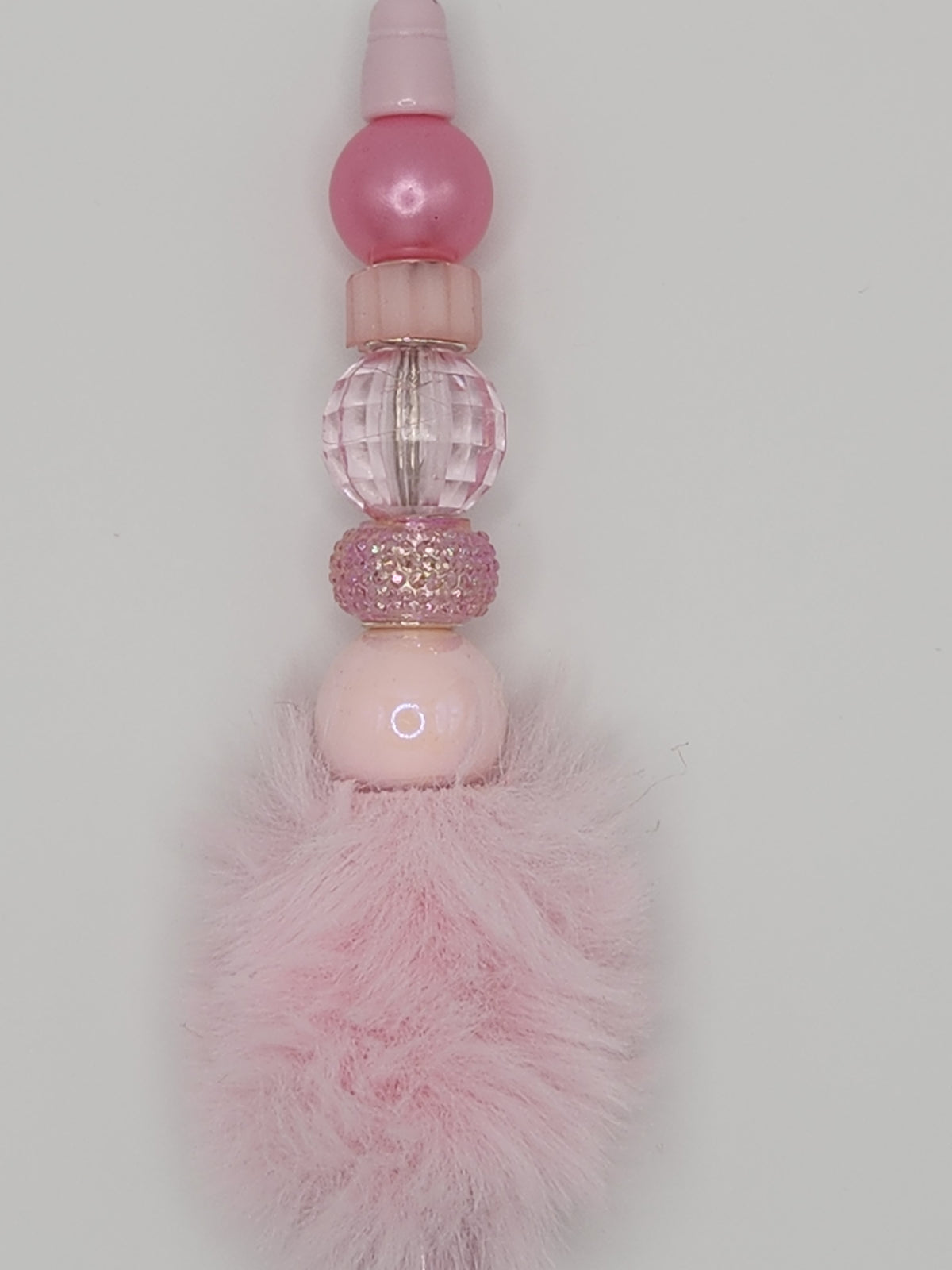Olivia Sparkles Handmade Soft Pink Monochromatic Fluffy Beaded Pen (Includes Refill)