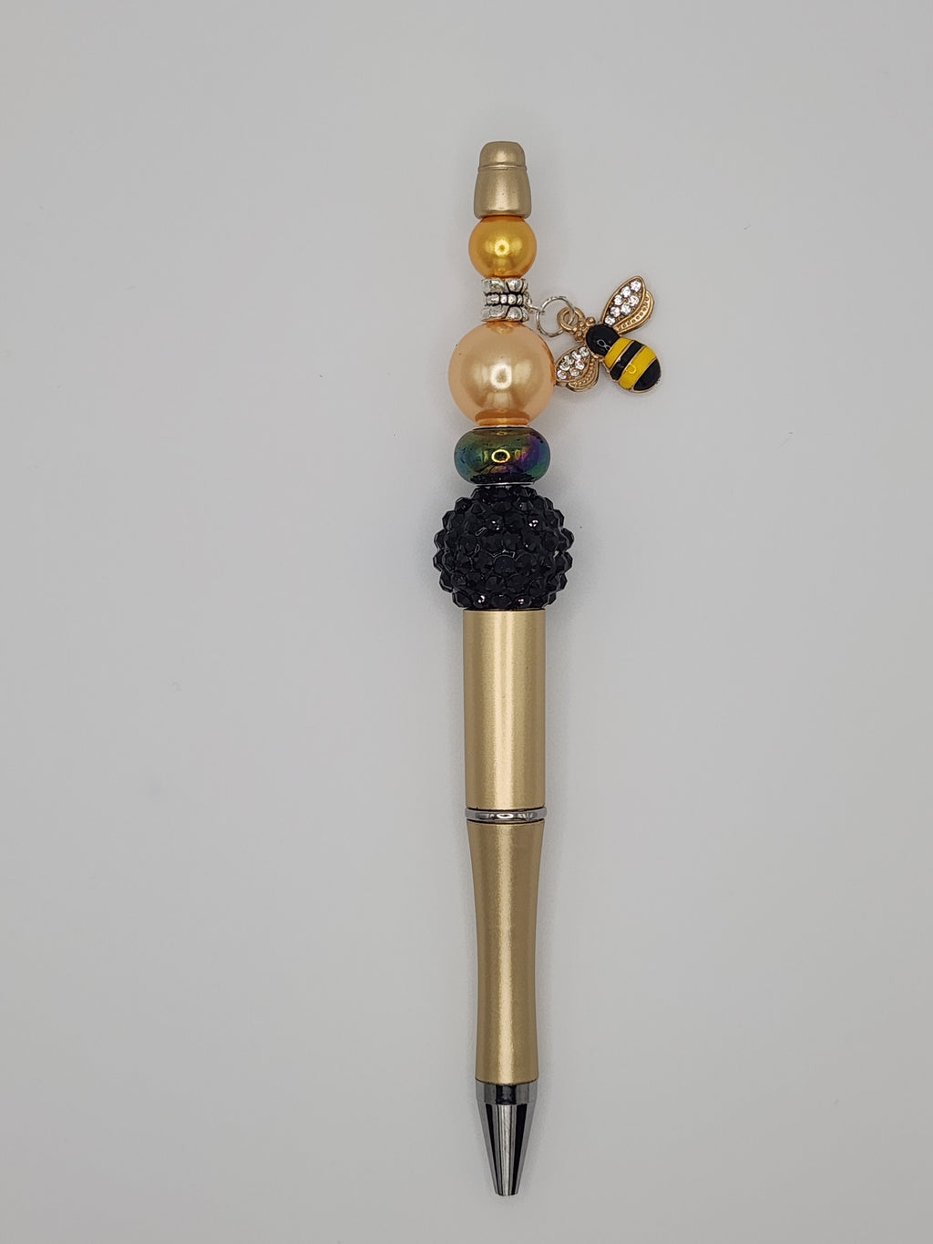 Olivia Sparkles Sprayberry Youth Cheer & Football Gold & Black Beaded Pen (Includes Refill)