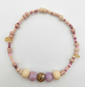 Handmade Mixed Bead Bracelet with Natural Stone, Acrylic & Wood (6.9" Diameter)